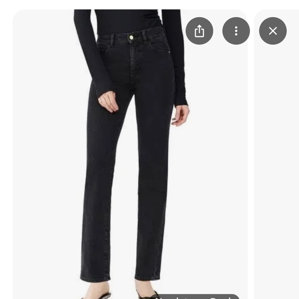 DL1961 Patti Straight High Rise Vintage Ankle Jeans Black Size 29